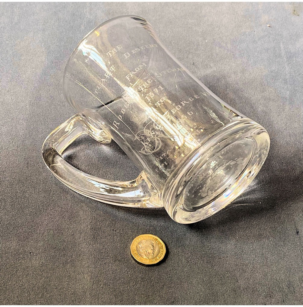 1937 Coronation Engraved Glass Tankard — view 2