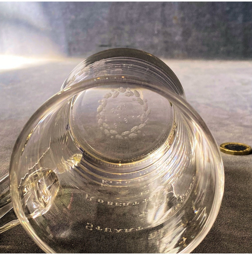 1937 Coronation Engraved Glass Tankard — view 3