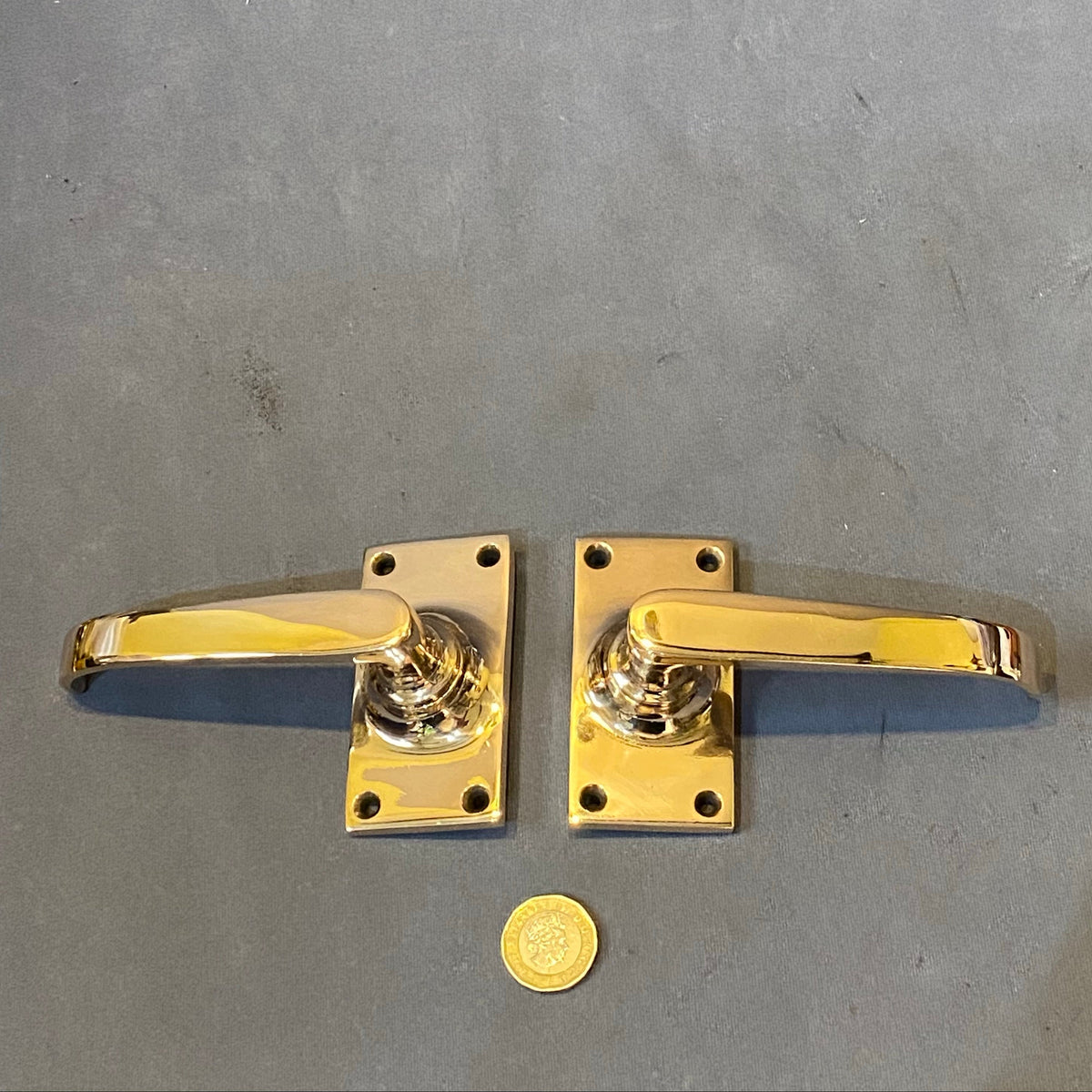 Pair of Brass Lever Door Handles