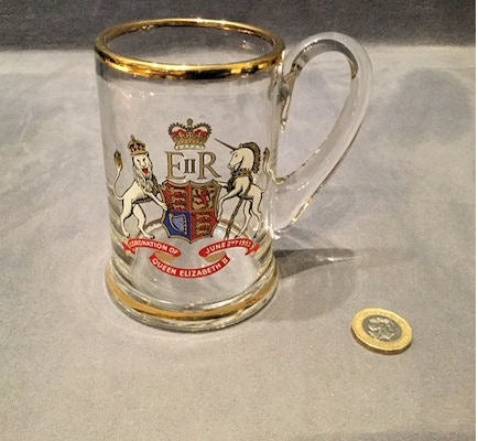 1953 Coronation Glass Tankard — Glass, 1953