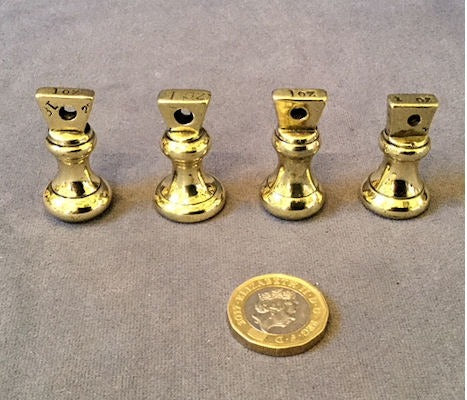 1oz Brass Weight, 3 similar available — Brass, 1920's