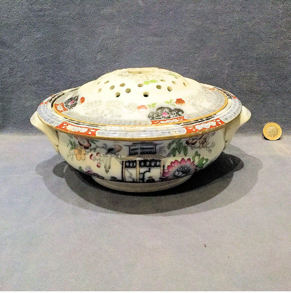 2 Piece Ceramic Sponge Bowl — Ceramic, late 19th century