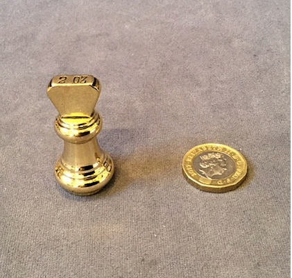 2oz Brass Weight — Brass, 1920's