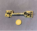 3.25" Brass Door Hook & Eye — Brass, late 19th century