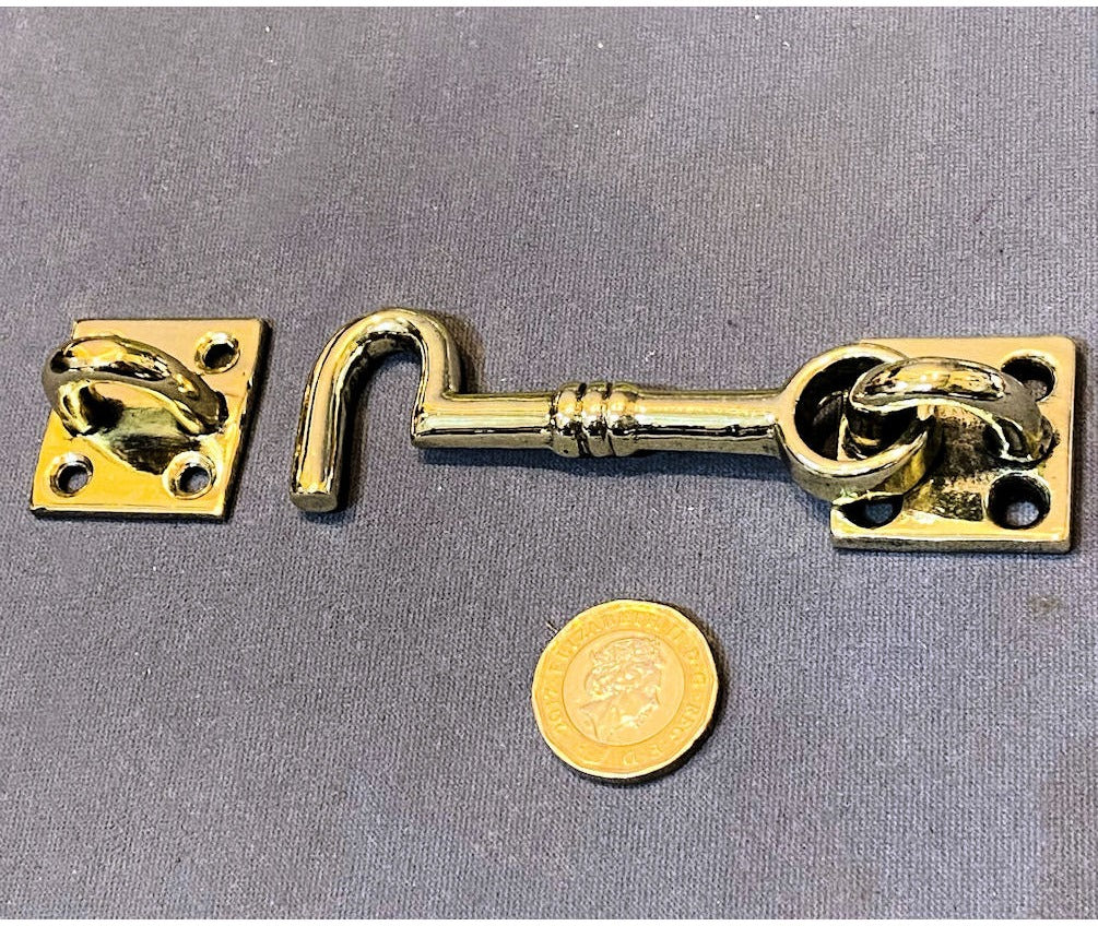 3.25" Brass Door Hook & Eye — view 2