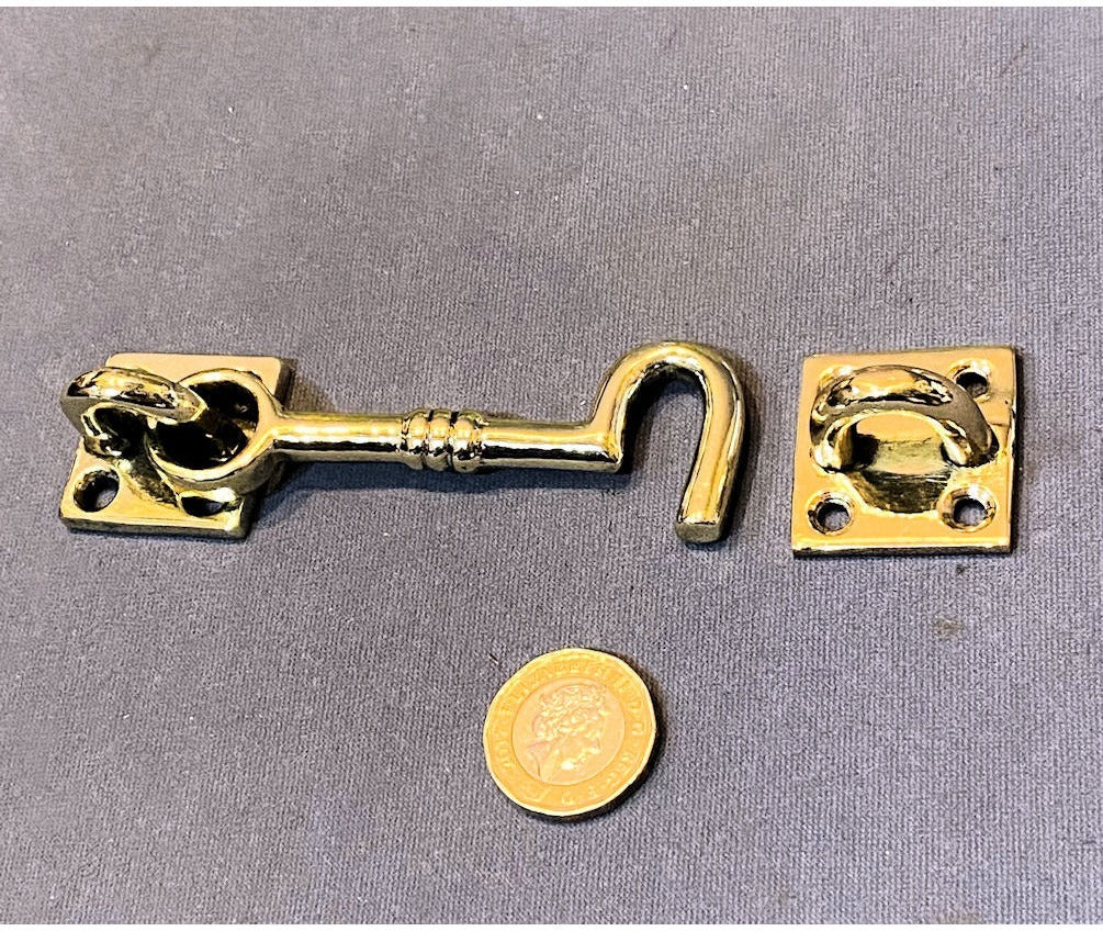 3.25" Brass Door Hook & Eye — view 3