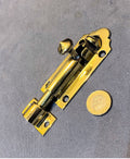 3.5" Brass Door Bolt — Brass, late 19th century