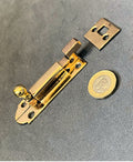3" Brass Door Bolt — Brass, 1920's