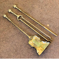 3 Piece Set of Brass Irons — Brass, late 19th century