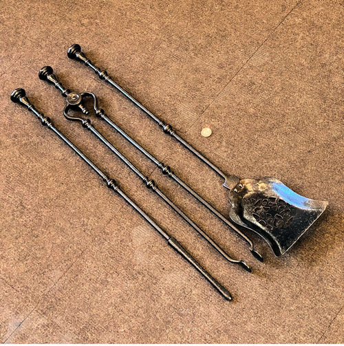 3 Piece Set of Wrought Iron Fire Irons — Iron, late 19th century