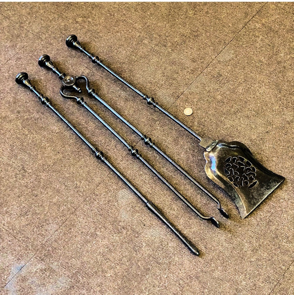 3 Piece Set of Wrought Iron Fire Irons — view 2