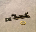 3" Wrought Iron Cupboard Door Bolt — Wrought iron, late 19th century