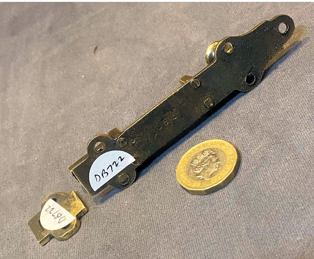 4" Brass Cupboard Door Bolt — view 2