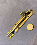 4" Brass Door Bolt — Brass, late 19th century