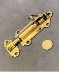 4" Brass Door Bolt — Brass, late 19th century