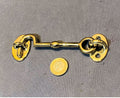 4" Brass Door Hook & Eye — Brass, 1920's