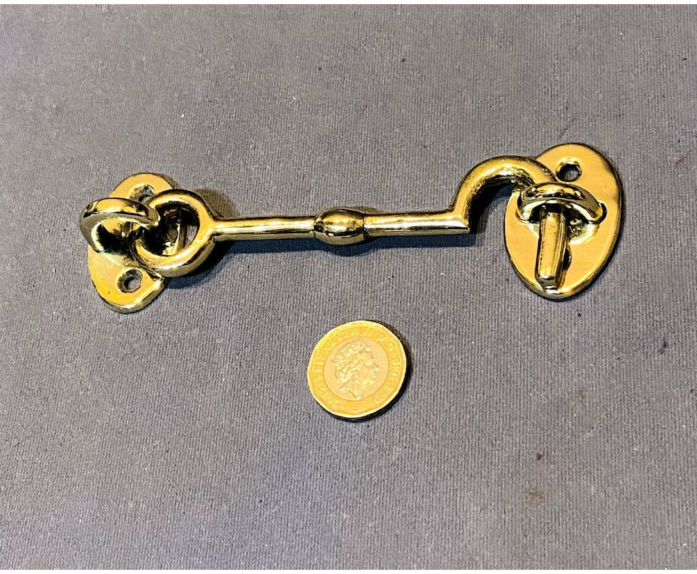 4" Brass Door Hook & Eye — view 2