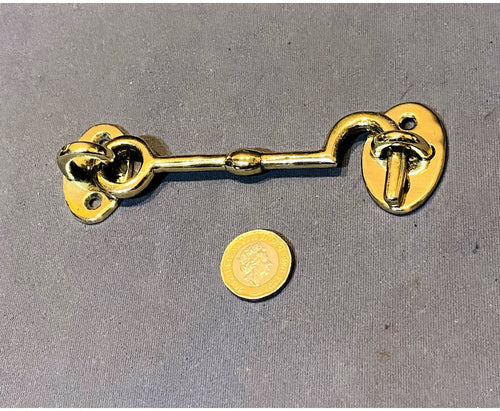 4" Brass Door Hook & Eye — view 2