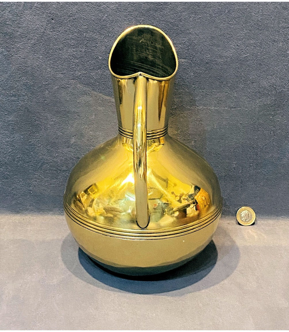 4 Pint Arts & Crafts Brass Water Jug — view 3