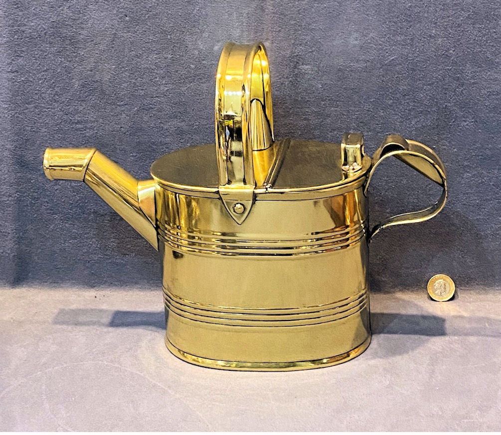 4 Pint Brass Hot Water Can — Brass, late 19th century