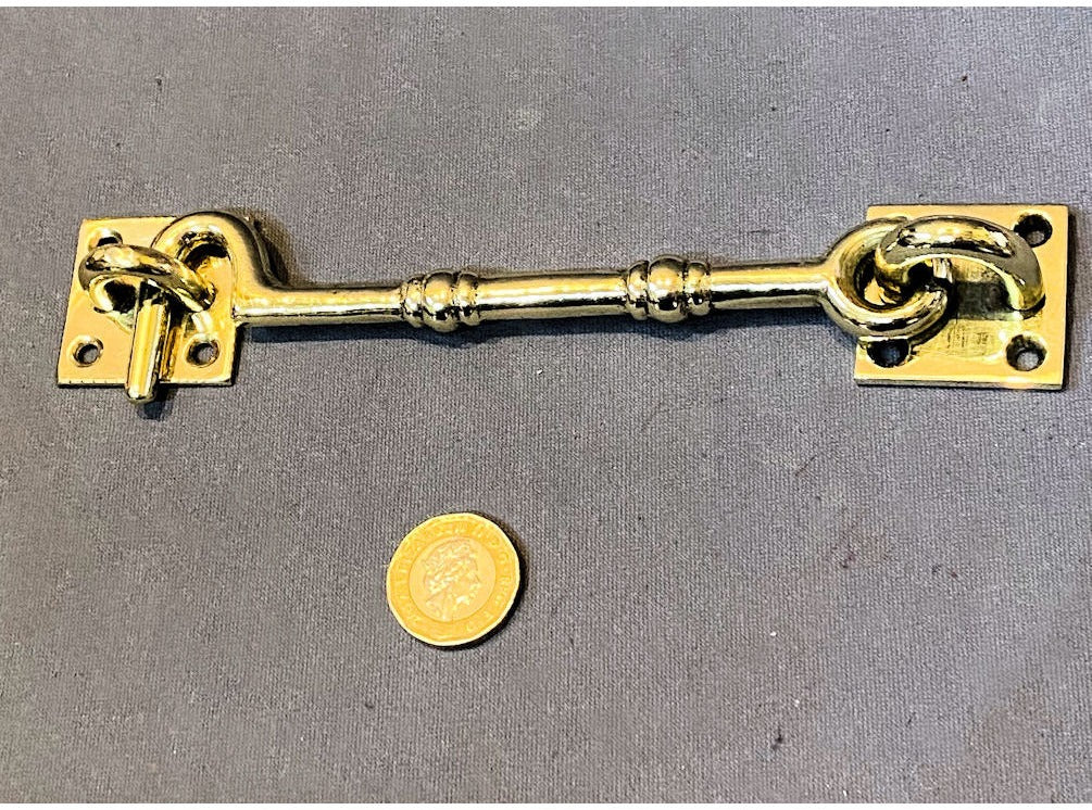 5.5" Brass Door Hook & Eye — view 2