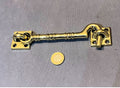 5.5" Brass Door Hook & Eye — Brass, late 19th century