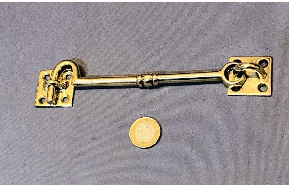 5.75" Brass Door Hook & Eye — view 2