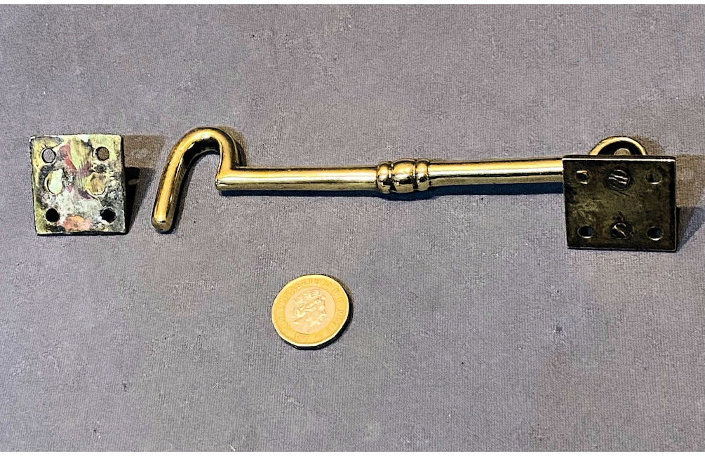 5.75" Brass Door Hook & Eye — view 3