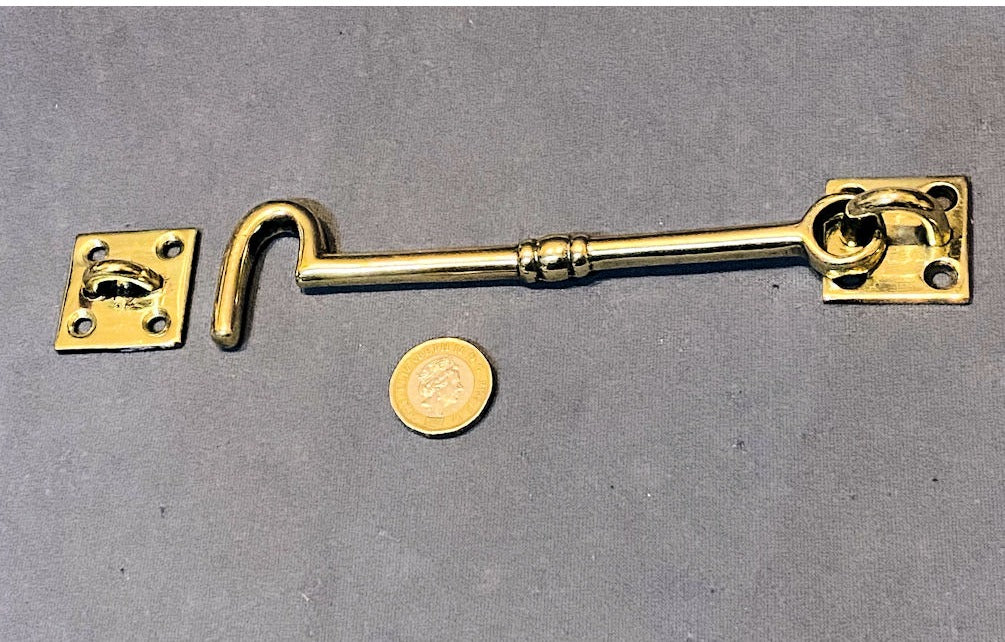 5.75" Brass Door Hook & Eye — view 4