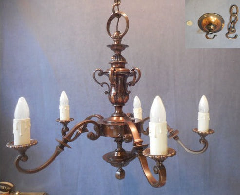 5 Branch Oxidised Electric Light Fitting — view 2