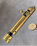 5" Brass Door Bolt — Brass, late 19th century