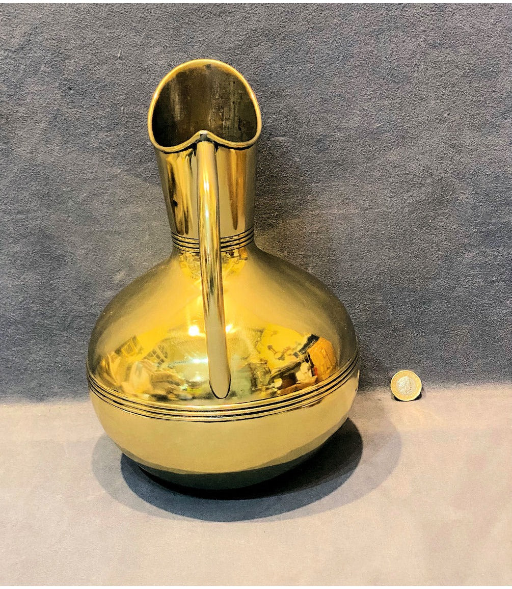 5 Pint Arts & Crafts Brass Water Jug — view 3