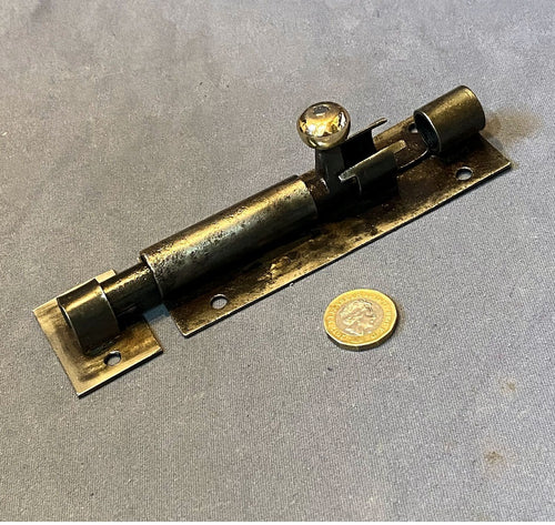 5" Wrought Iron Door Bolt — Wrought iron, late 19th century