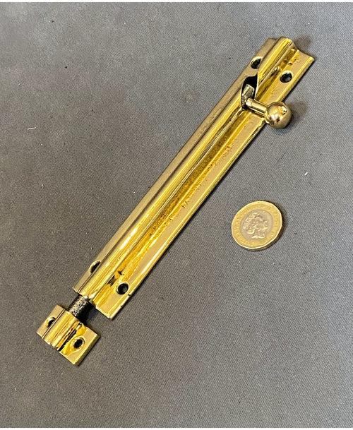 6" Brass Door Bolt — view 2