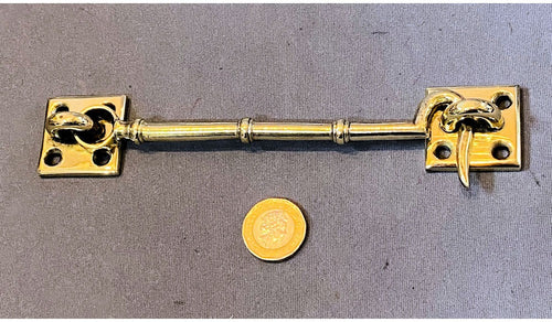 6" Brass Door Hook & Eye — view 2