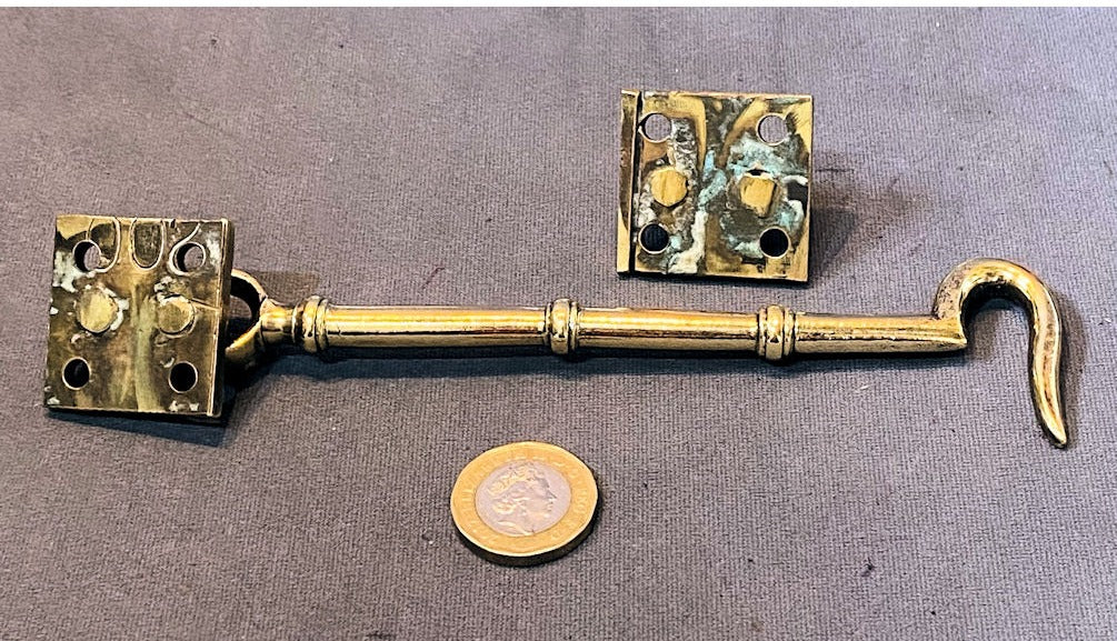 6" Brass Door Hook & Eye — view 3