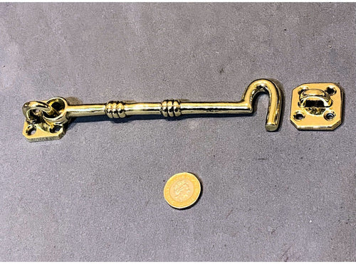 6" Brass Door Hook & Eye — view 2