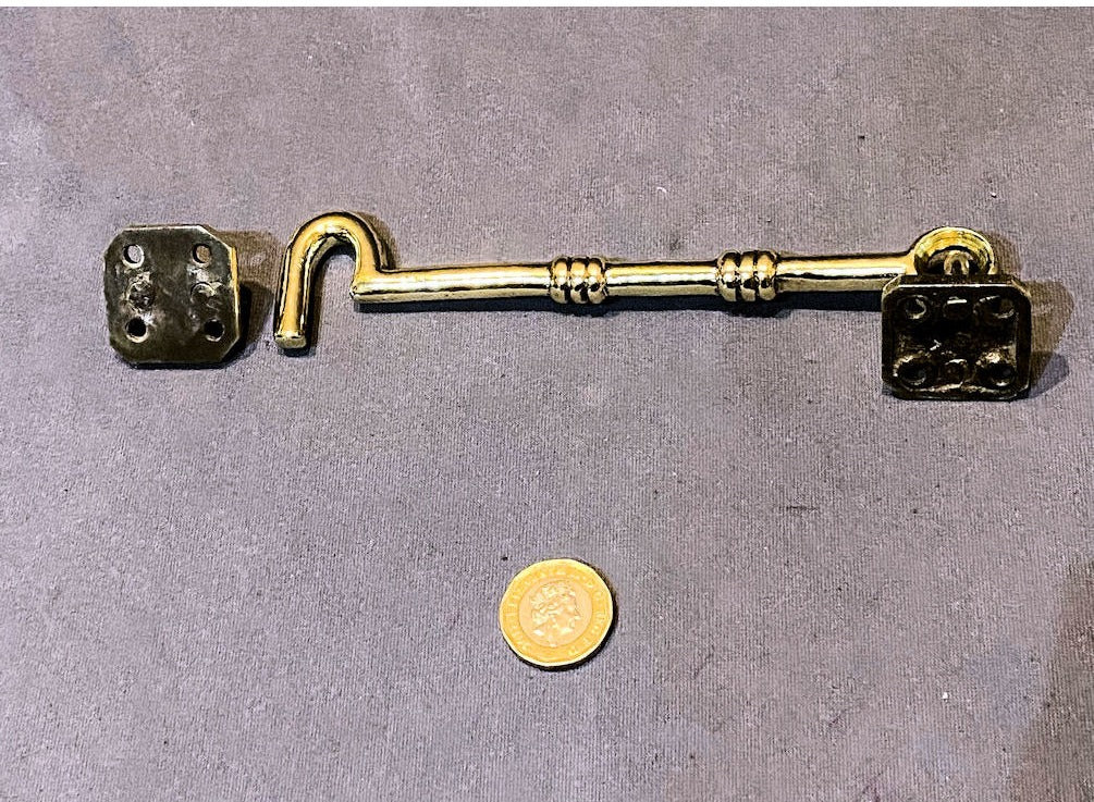 6" Brass Door Hook & Eye — view 3
