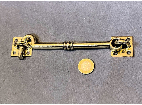 6" Brass Door Hook & Eye — view 2