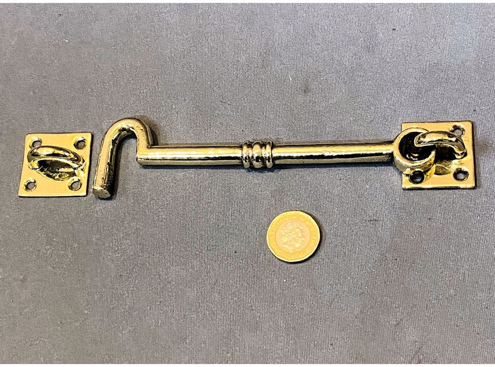 6" Brass Door Hook & Eye — view 3
