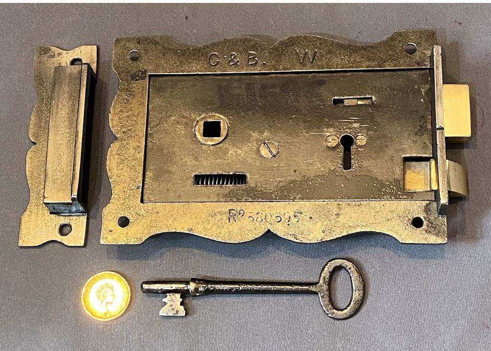6 Matching Cast Iron Rim Locks — view 2