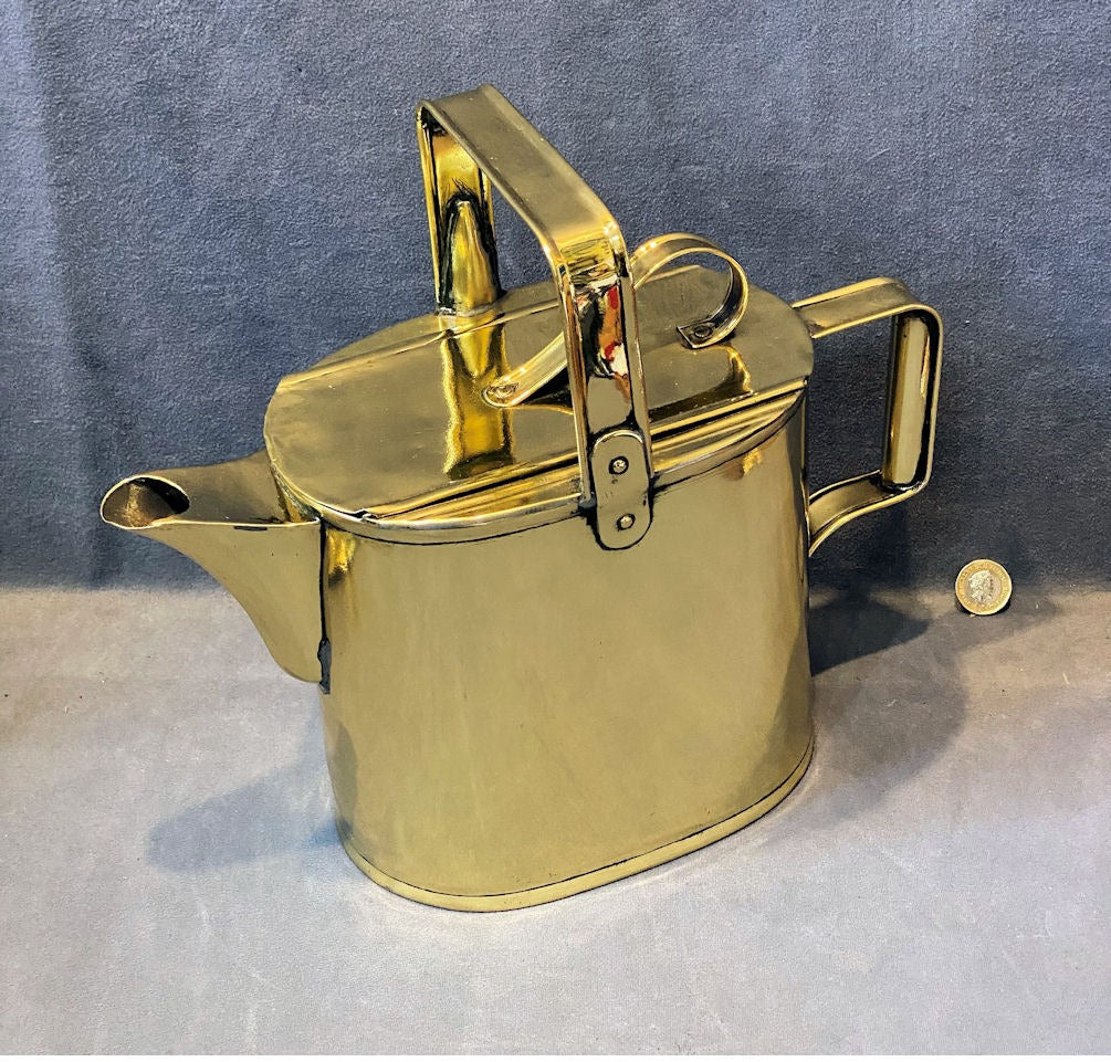6 Pint Brass Hot Water Can — Brass, late 19th century