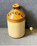 A & N C S L Stoneware Flagon — Stoneware, late 19th century