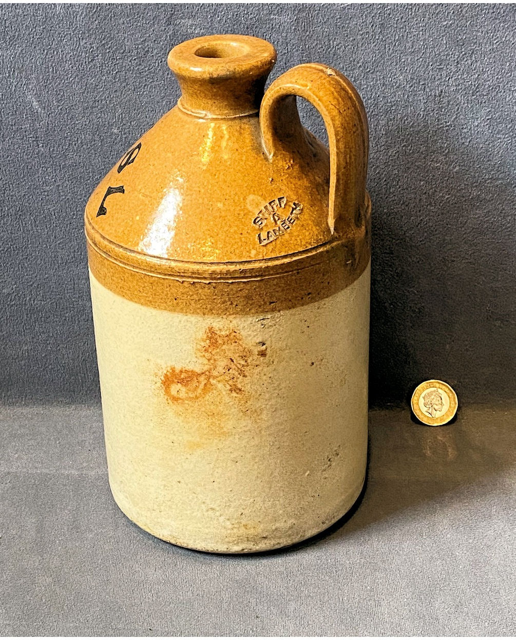 A & N C S L Stoneware Flagon — view 2