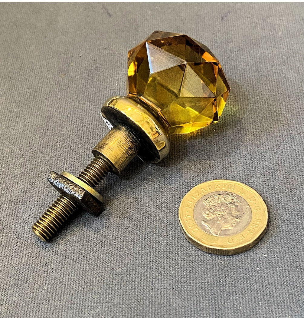 Amber Glass Cupboard Knob — view 2
