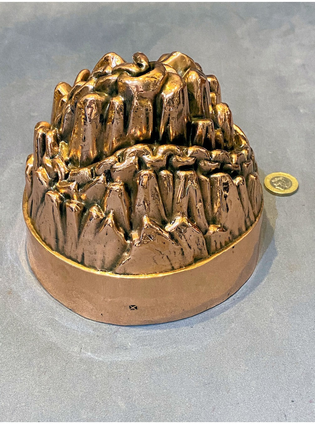 Anchor on Rocks Copper Jelly Mould — view 2