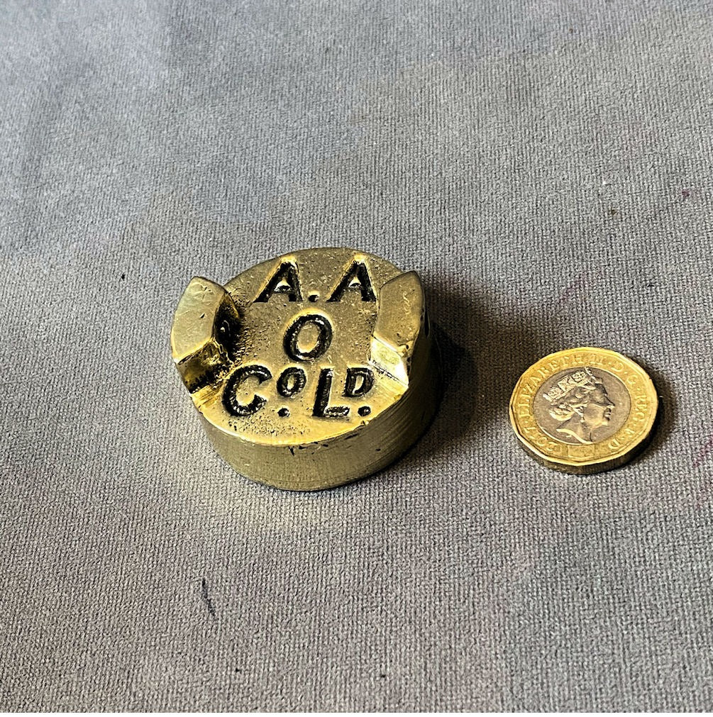 Anglo American Oil Co Petrol Can Cap — Brass, 1940's
