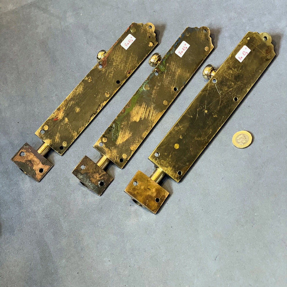 8.5" Brass Door Bolt. 3 matching available