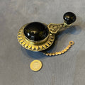 Black Ceramic & Brass Intercom Bell Pull