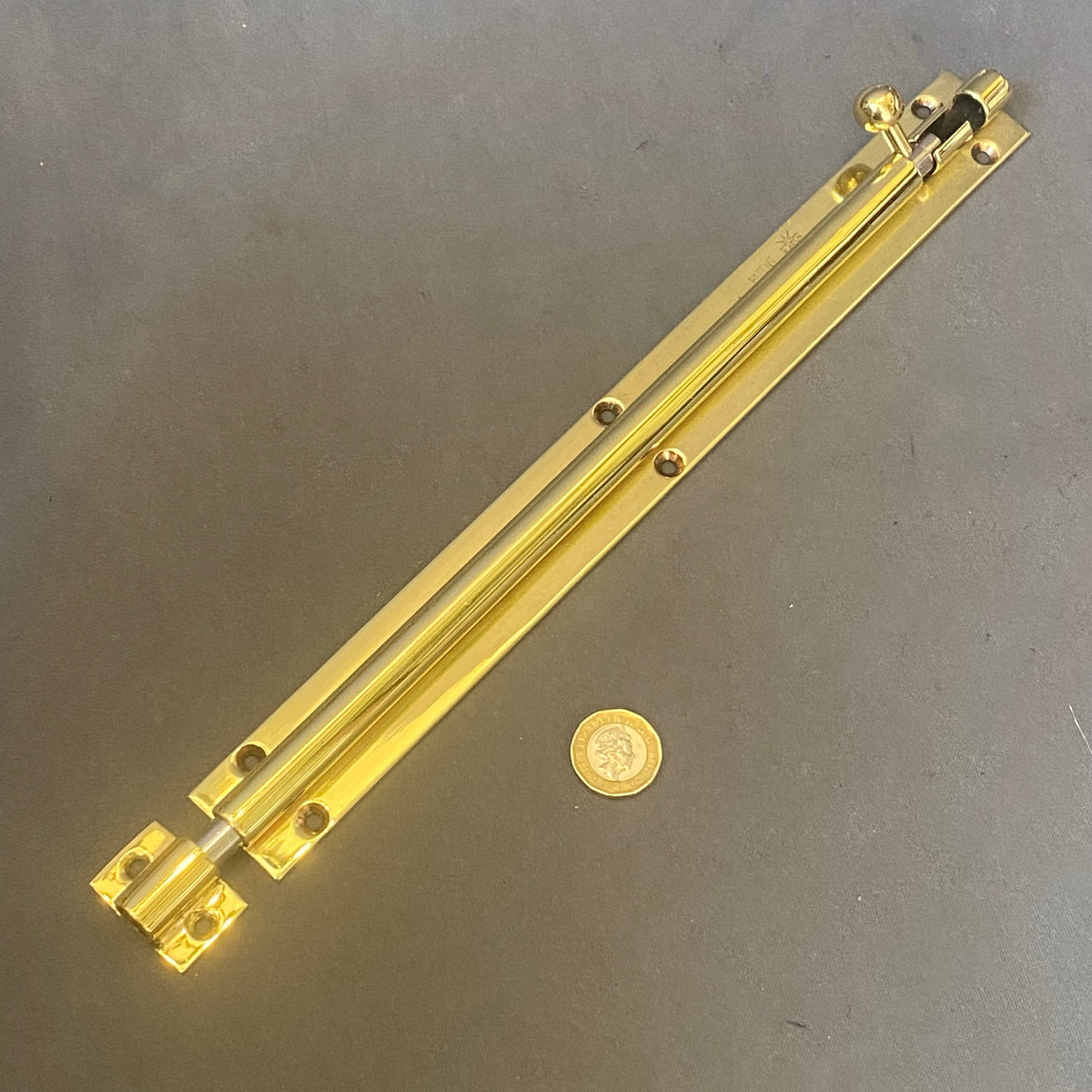 WT&S 12" Brass Door Bolt